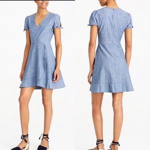 NWT JCrew chambray denim faux-Wrap dress size 12
